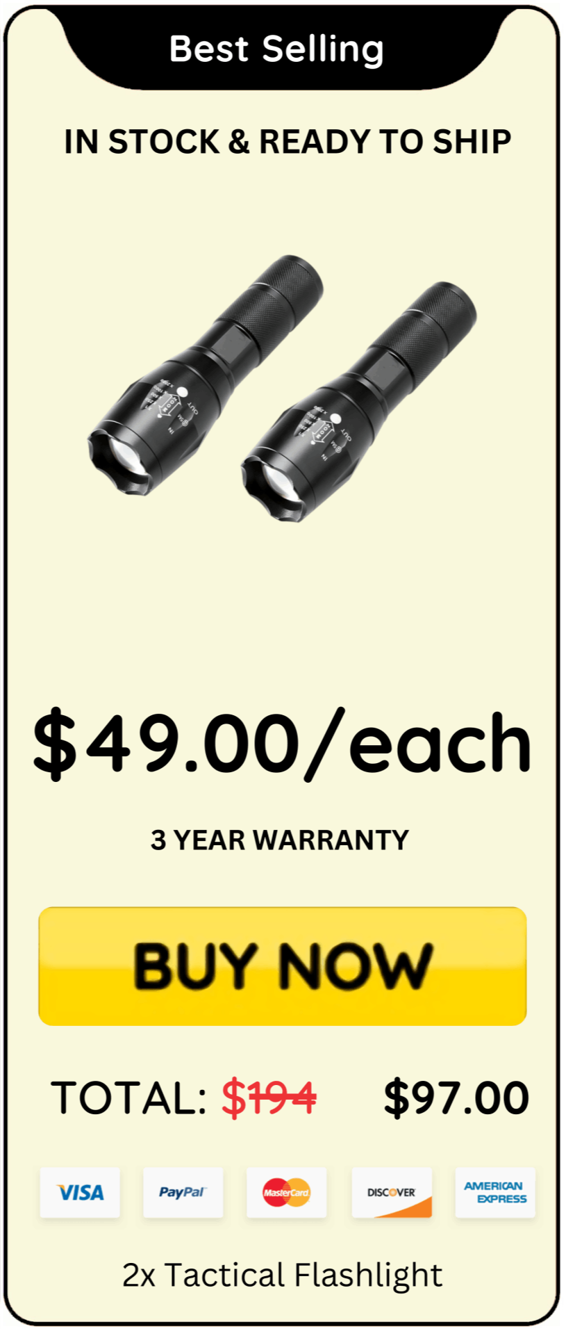 Tactical Flashlight offer price