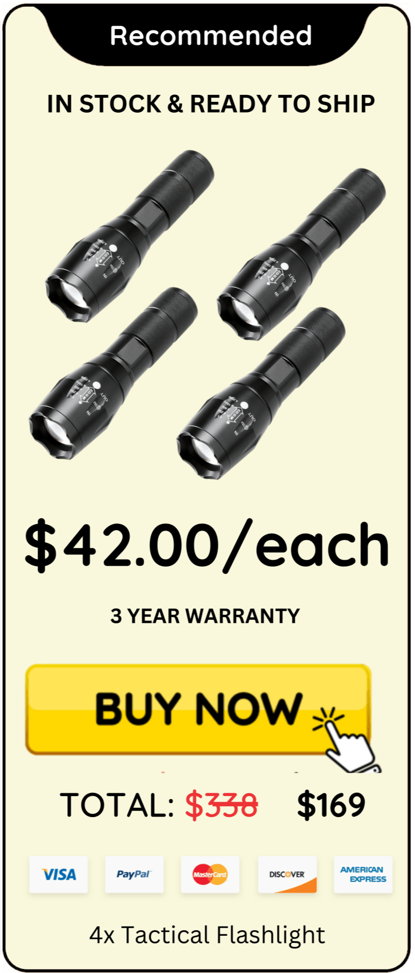 Tactical Flashlight Package price